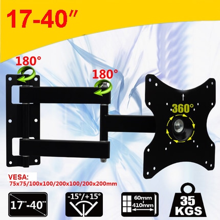 Ǯ  LED LCD TV  Ʈ, 360  ȸ ȸ, ƿ  Ȧ  귡Ŷ, ִ VESA 200mm, EML403X, 17 ġ-40 ġ